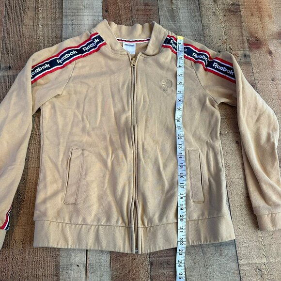 Reebok Y2K tan track jacket with red and black stripe women's size medium - Picture 3 of 10